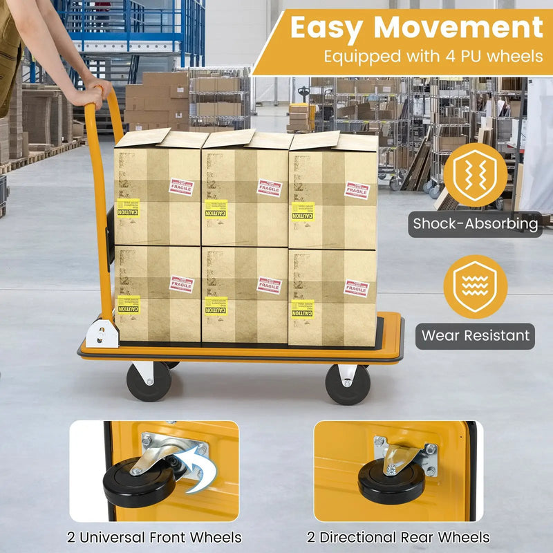 660 Pounds Folding Platform Cart Dolly Hand Truck by DirectDeals