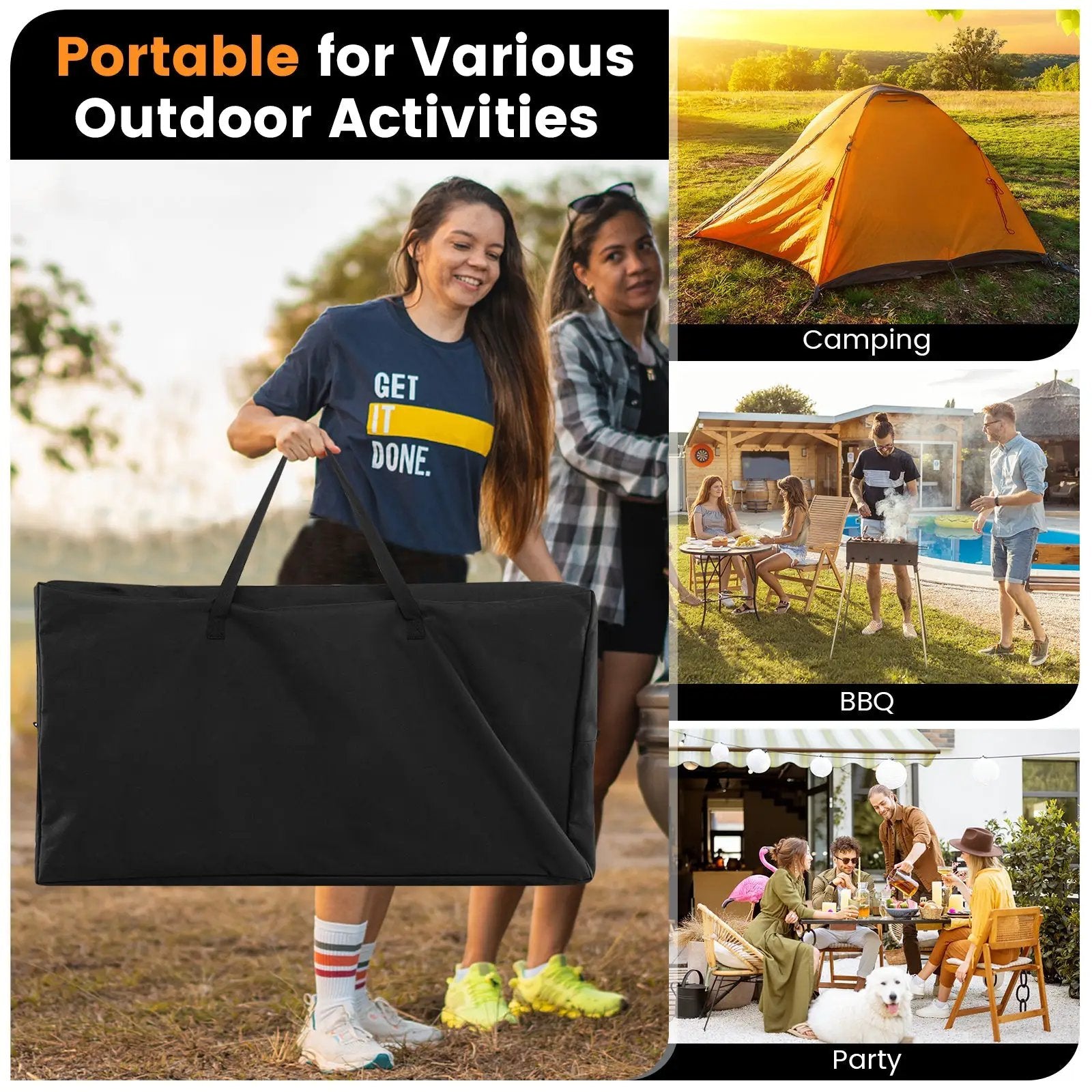 Folding Portable Outdoor Cook Station with Heat-Resistant Aluminum Tabletop by DirectDeals