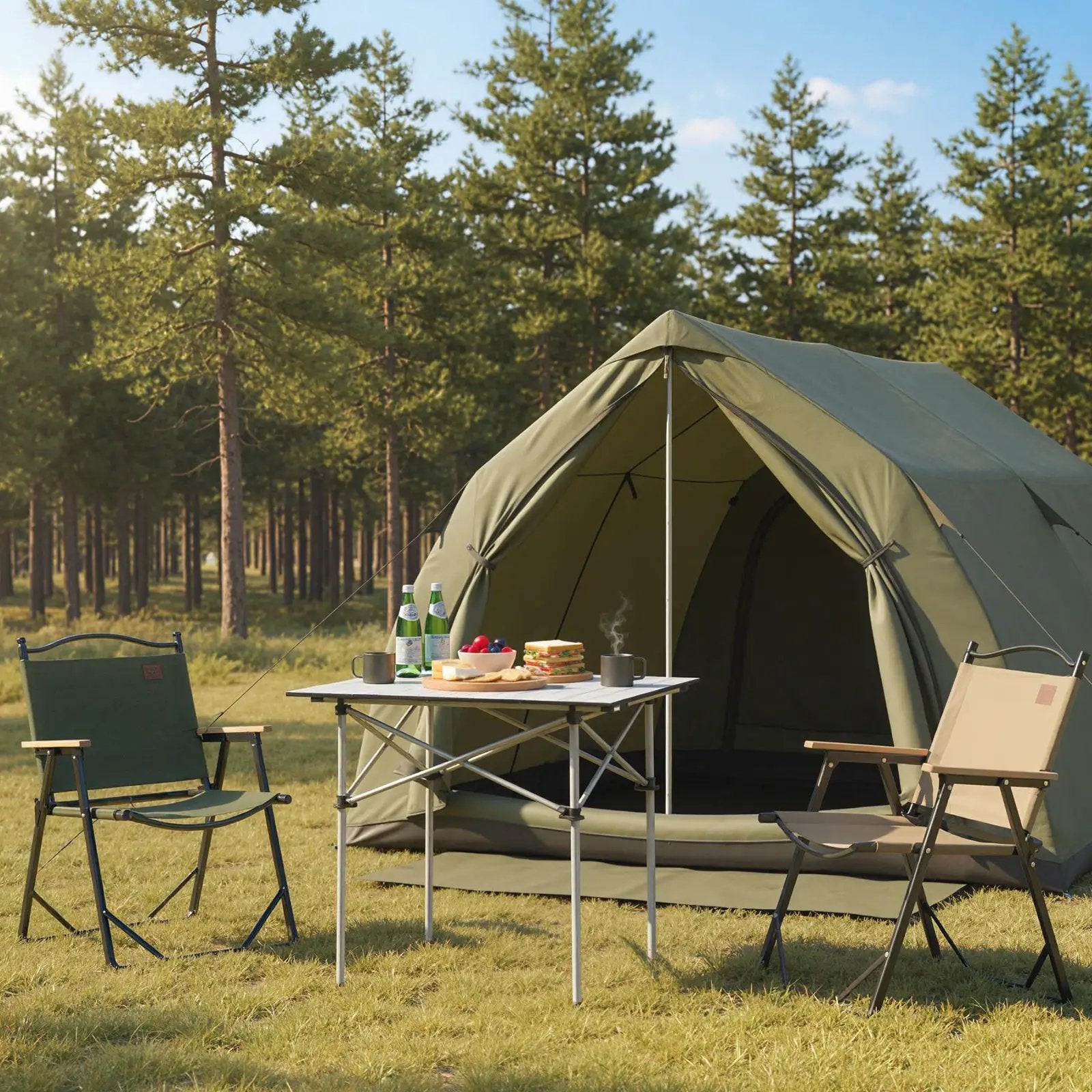 Folding Roll-up Camping Table with Metal Legs by DirectDeals