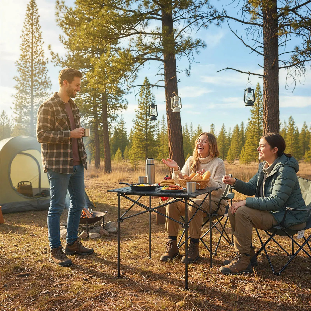 Folding Roll-up Camping Table with Metal Legs by DirectDeals