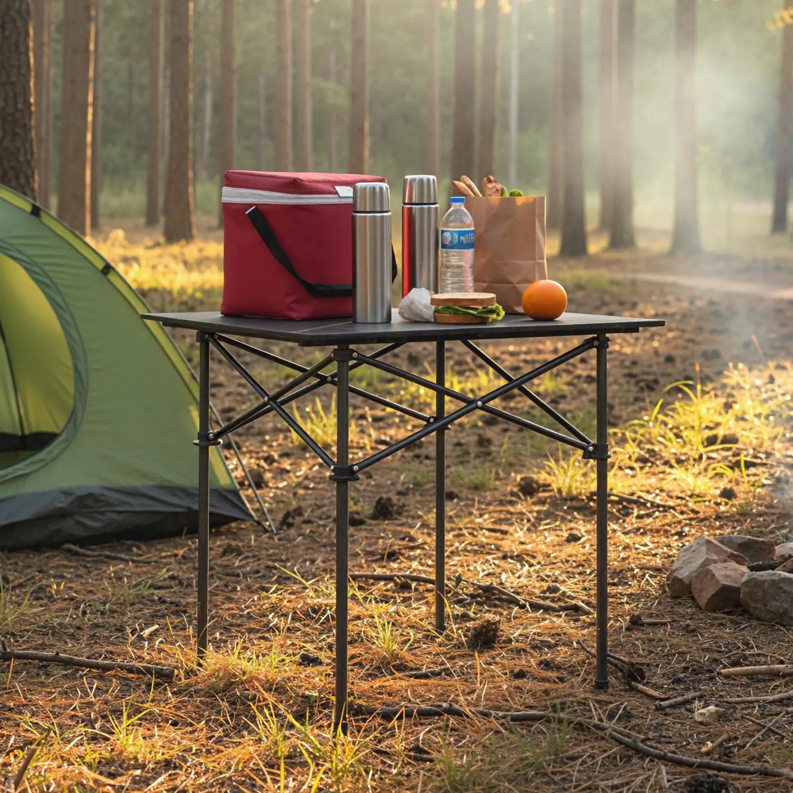 Folding Roll-up Camping Table with Metal Legs by DirectDeals
