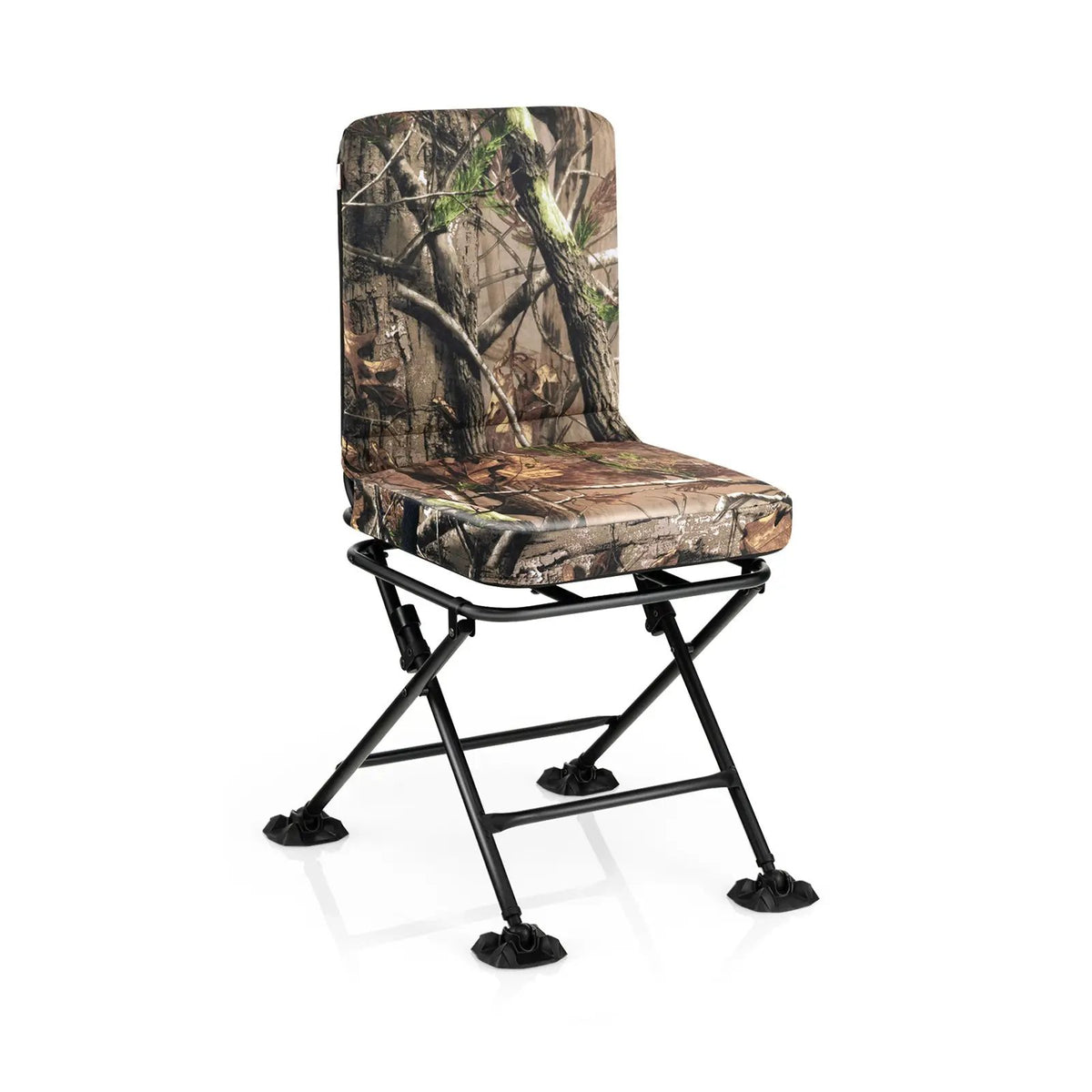 Swivel Folding Chair with Backrest and Padded Cushion by DirectDeals