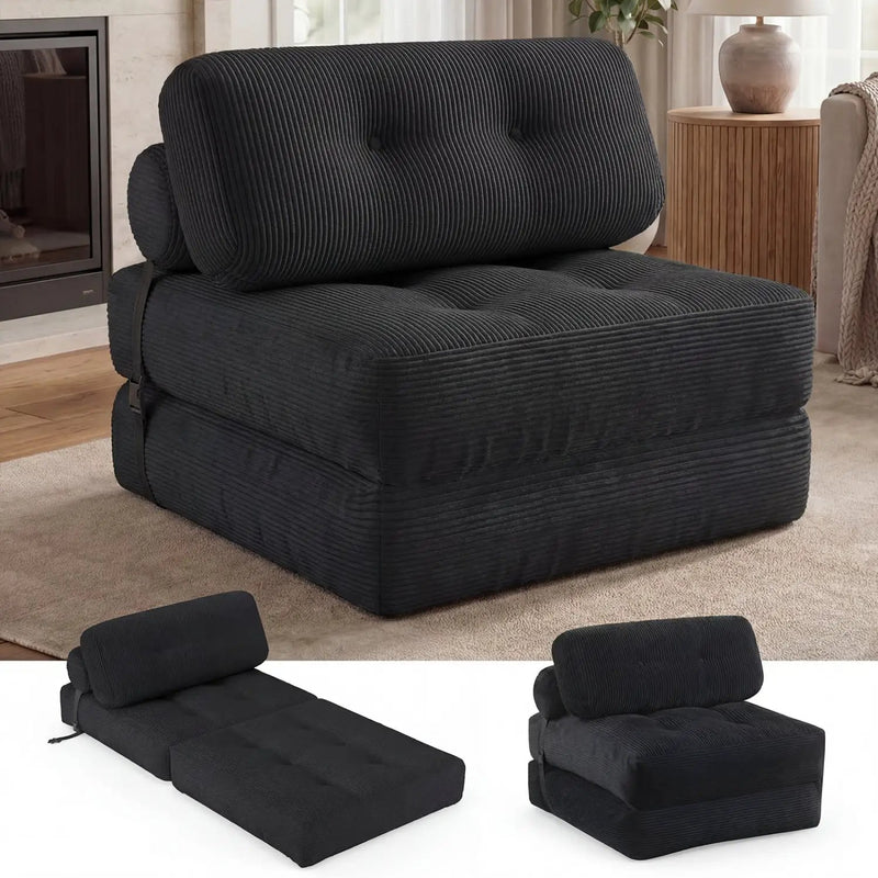 Folding Sofa Bed with Pillow and Back Support for Living Room by DirectDeals