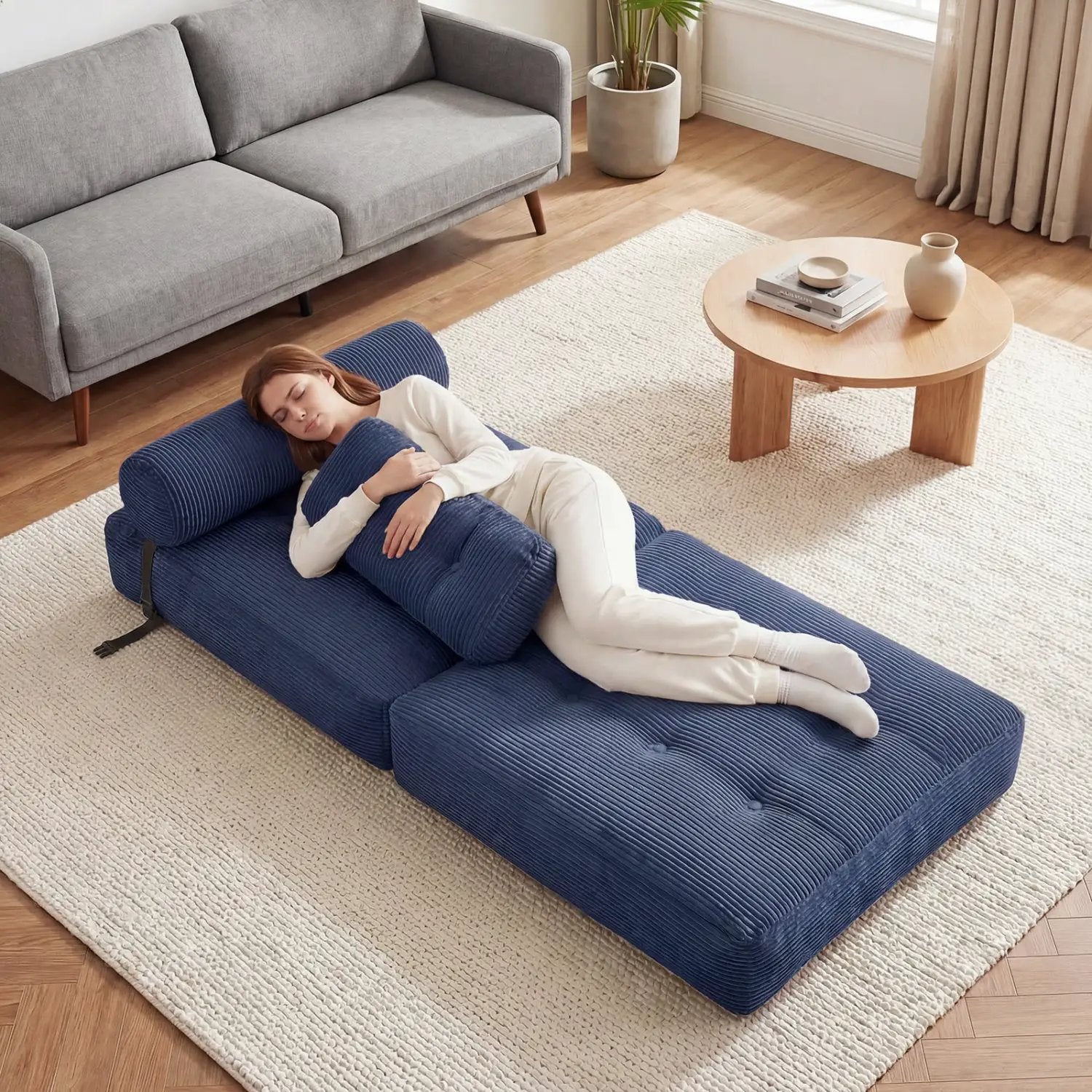 Folding Sofa Bed with Pillow and Back Support for Living Room by DirectDeals