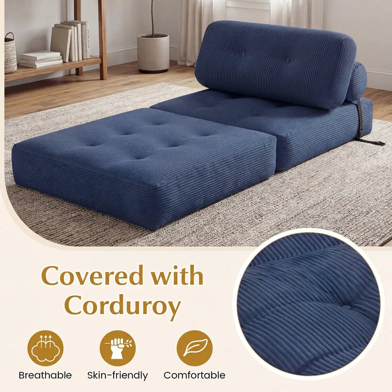 Folding Sofa Bed with Pillow and Back Support for Living Room by DirectDeals