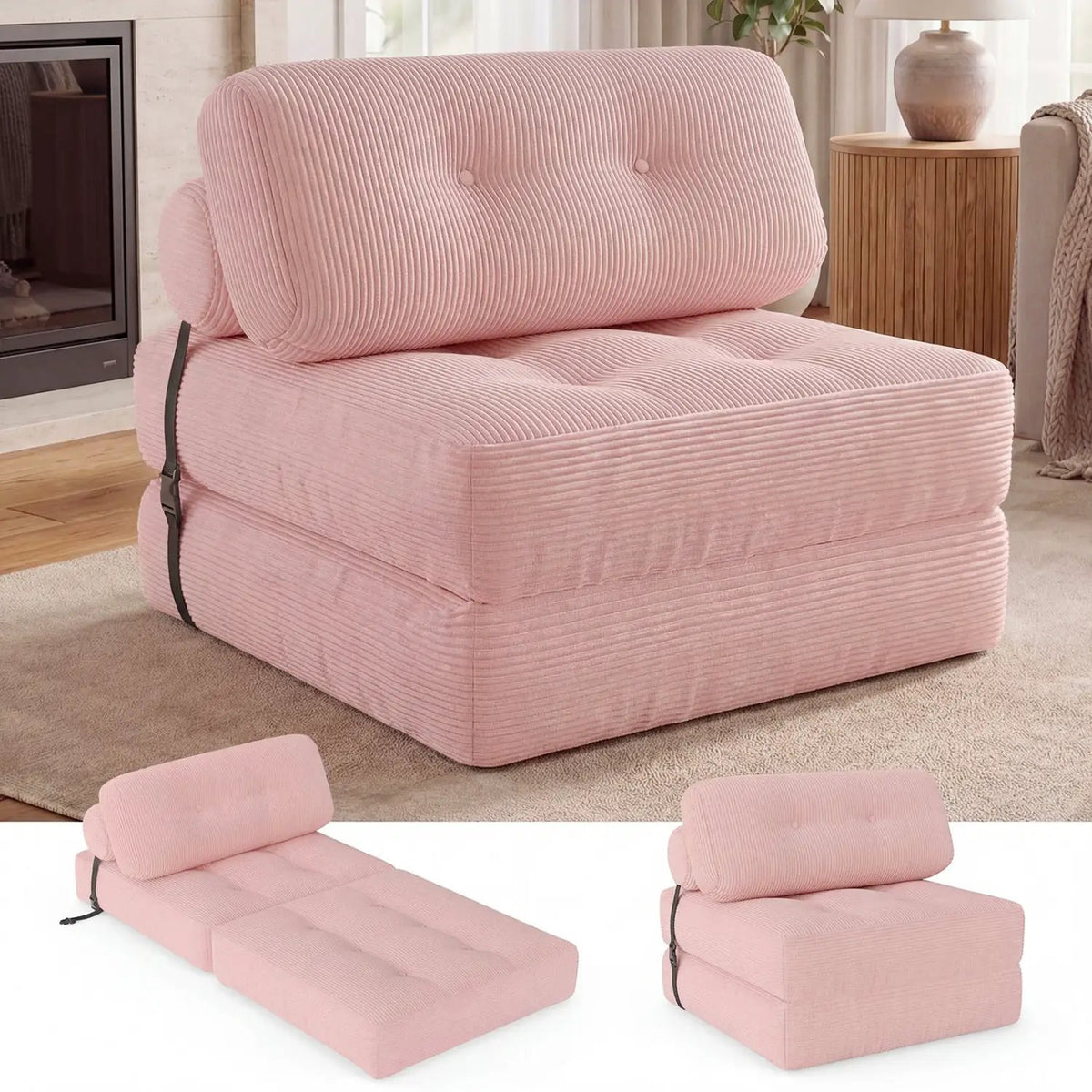 Folding Sofa Bed with Pillow and Back Support for Living Room by DirectDeals