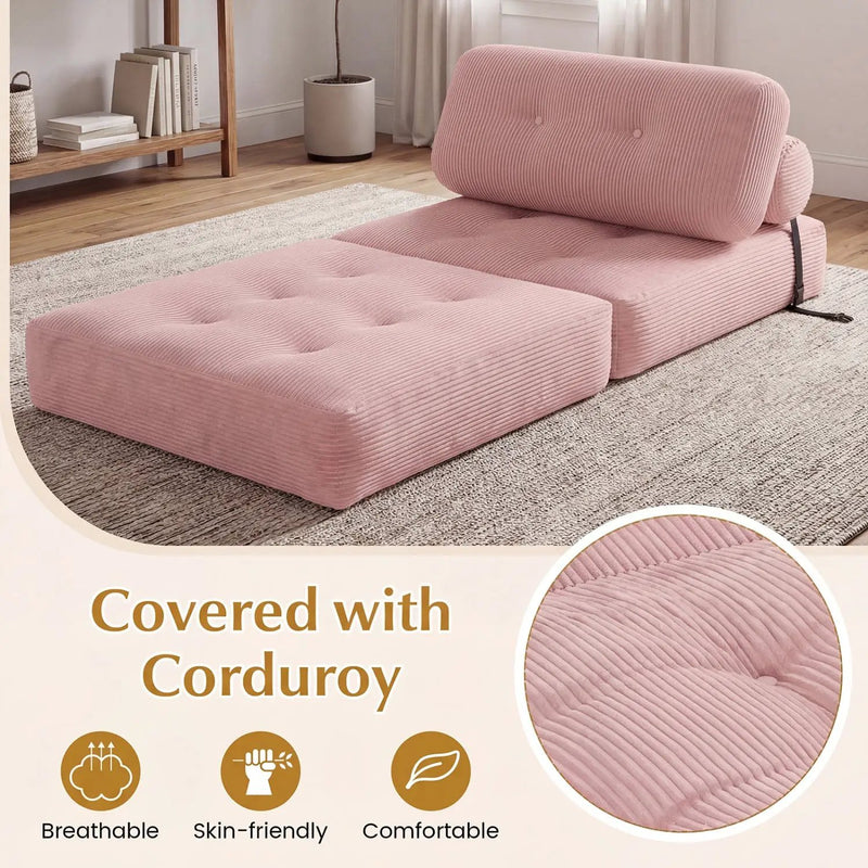 Folding Sofa Bed with Pillow and Back Support for Living Room by DirectDeals