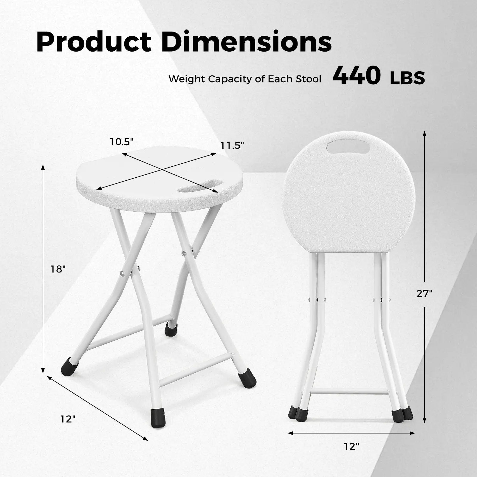 Folding Stool with Built-in Handle for Adults by DirectDeals