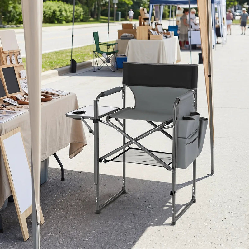 Tall Director Chair 26" Seat Height with Side Table by DirectDeals