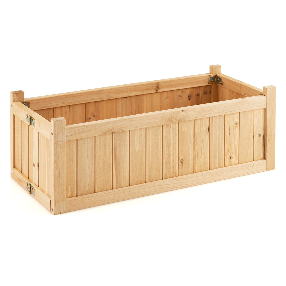 Folding Wooden Raised Garden Bed with Removable Bottom for Herbs Fruits Flowers, photo 3 of 8