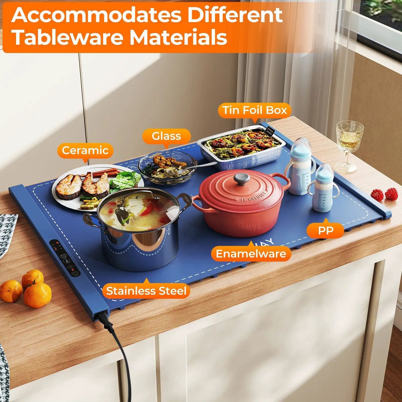 Food Warming Mat Rollable and Portable Electric Warming Tray with Fasting Heating by DirectDeals