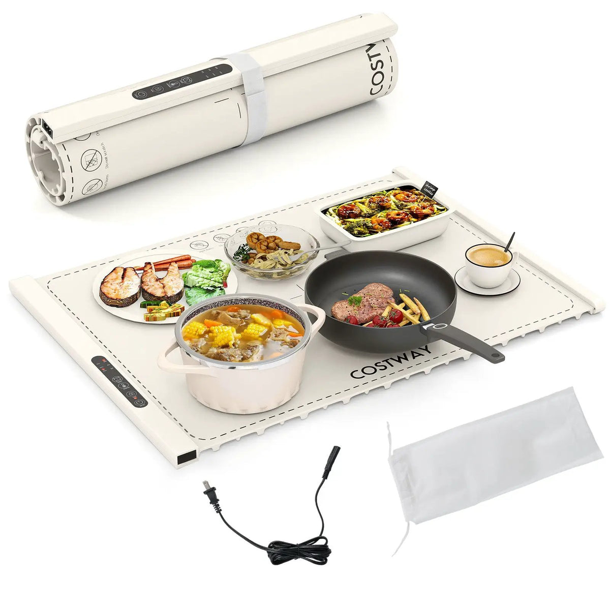 Food Warming Mat Rollable and Portable Electric Warming Tray with Fasting Heating by DirectDeals