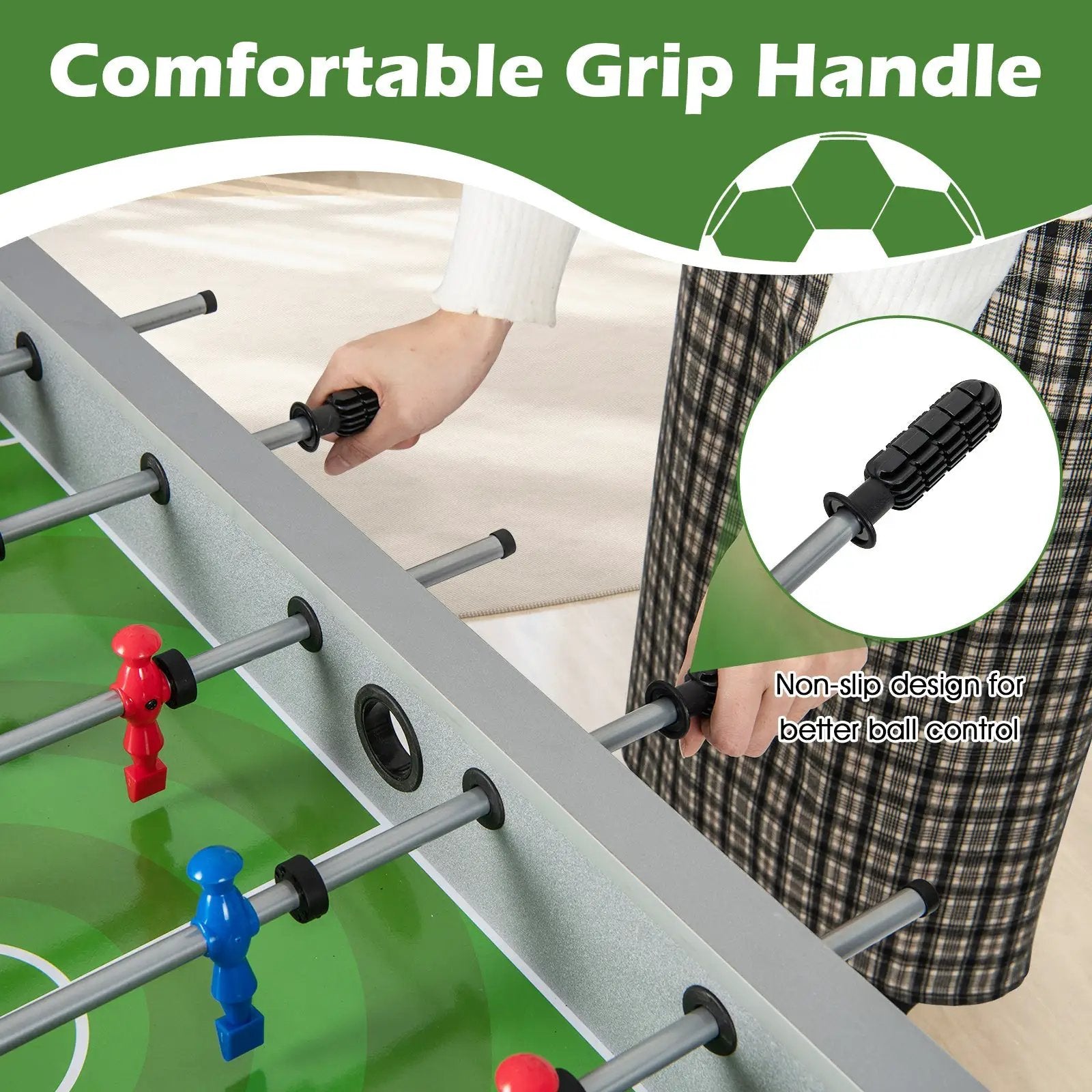 Stable Soccer Table Game with 2 Footballs for All Ages by DirectDeals