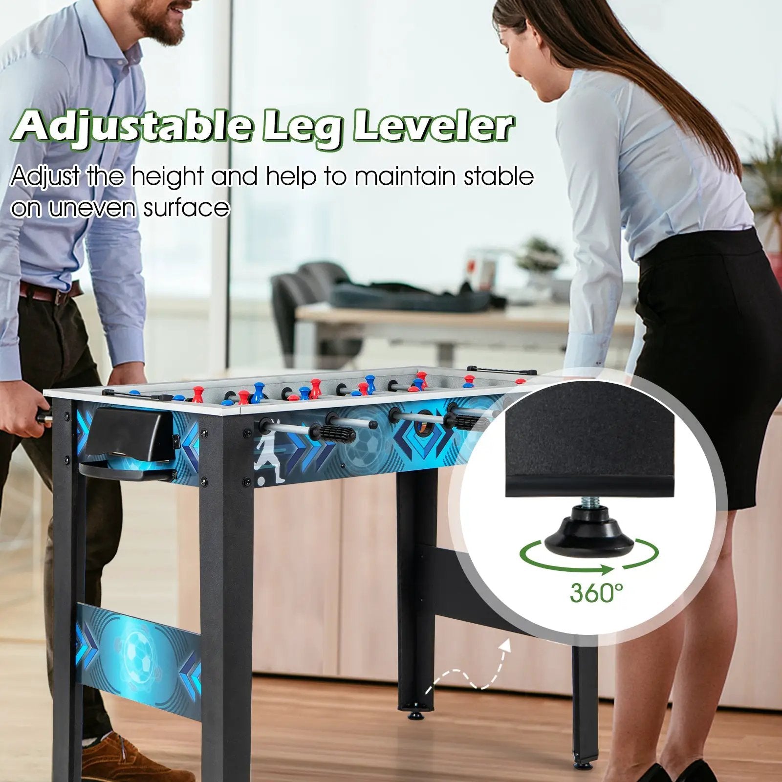 Stable Soccer Table Game with 2 Footballs for All Ages by DirectDeals