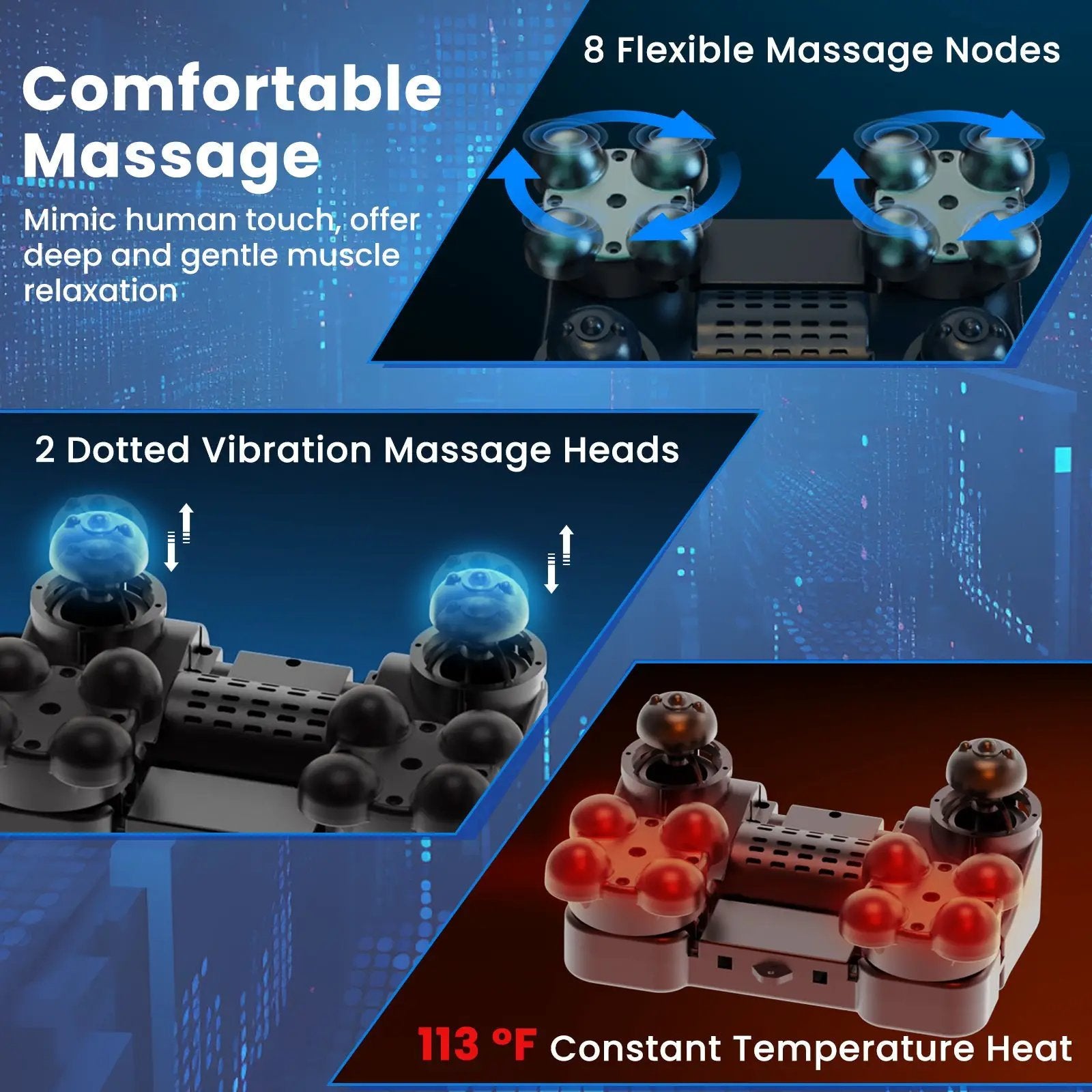 Foot and Calf Massager with Heat Gift for Women Men Mom Dad-Gray by DirectDeals