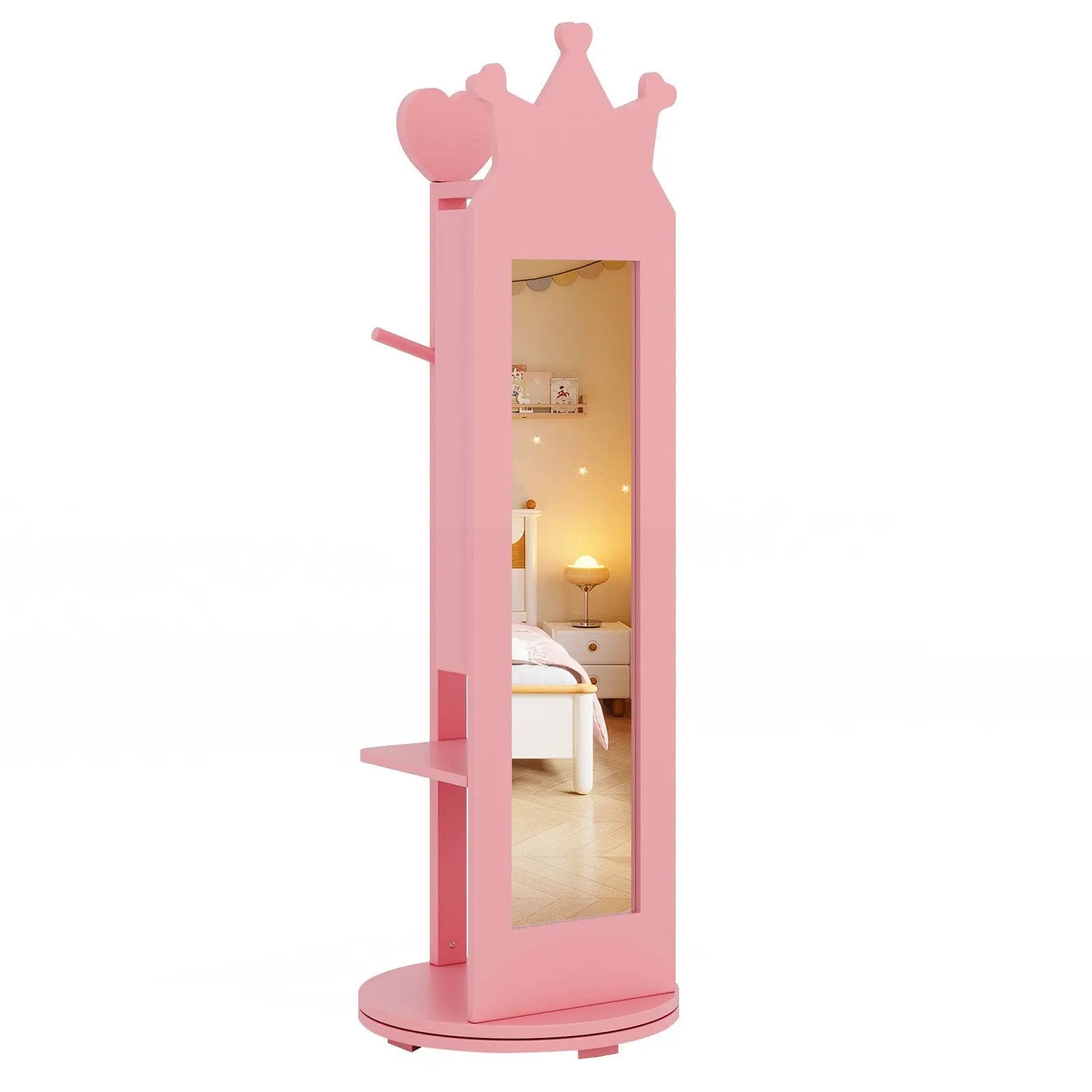 Free-Standing Full Length Mirror Kids Jewelry Armoire Cabinet by DirectDeals