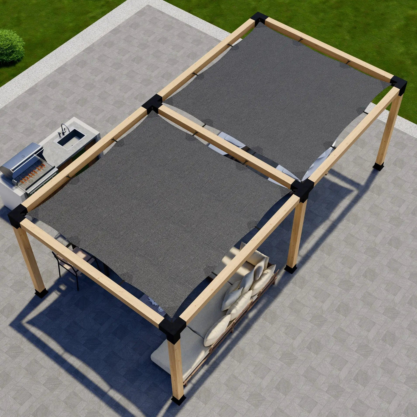DIY Pergola Kit for a Freestanding Pergola With Canopies - Any Size Up to 24' x 12' by Zen Pergolas