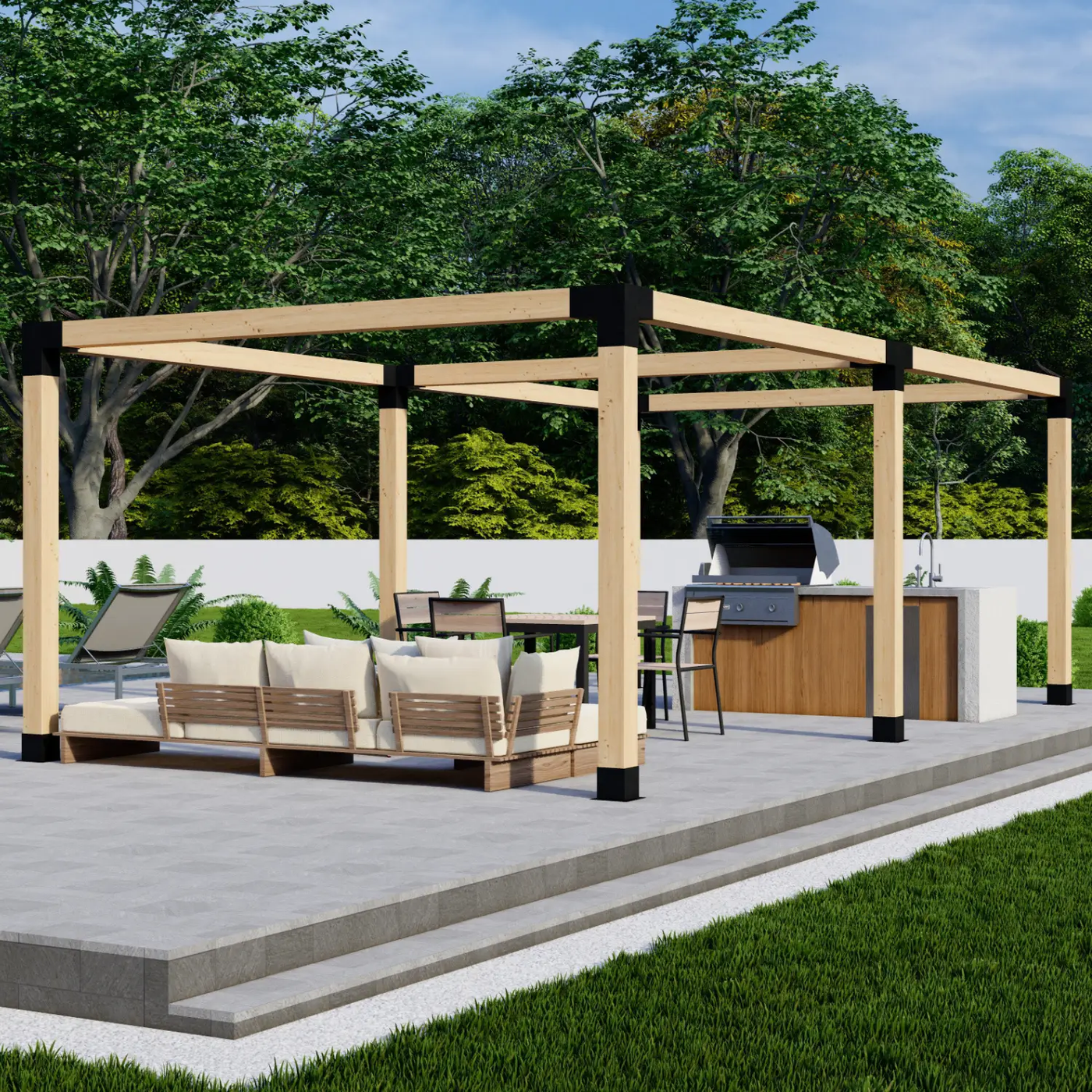 DIY Pergola Bracket Kit for a Freestanding Pergola Frame - Any Size Up to 24' x 12' by Zen Pergolas