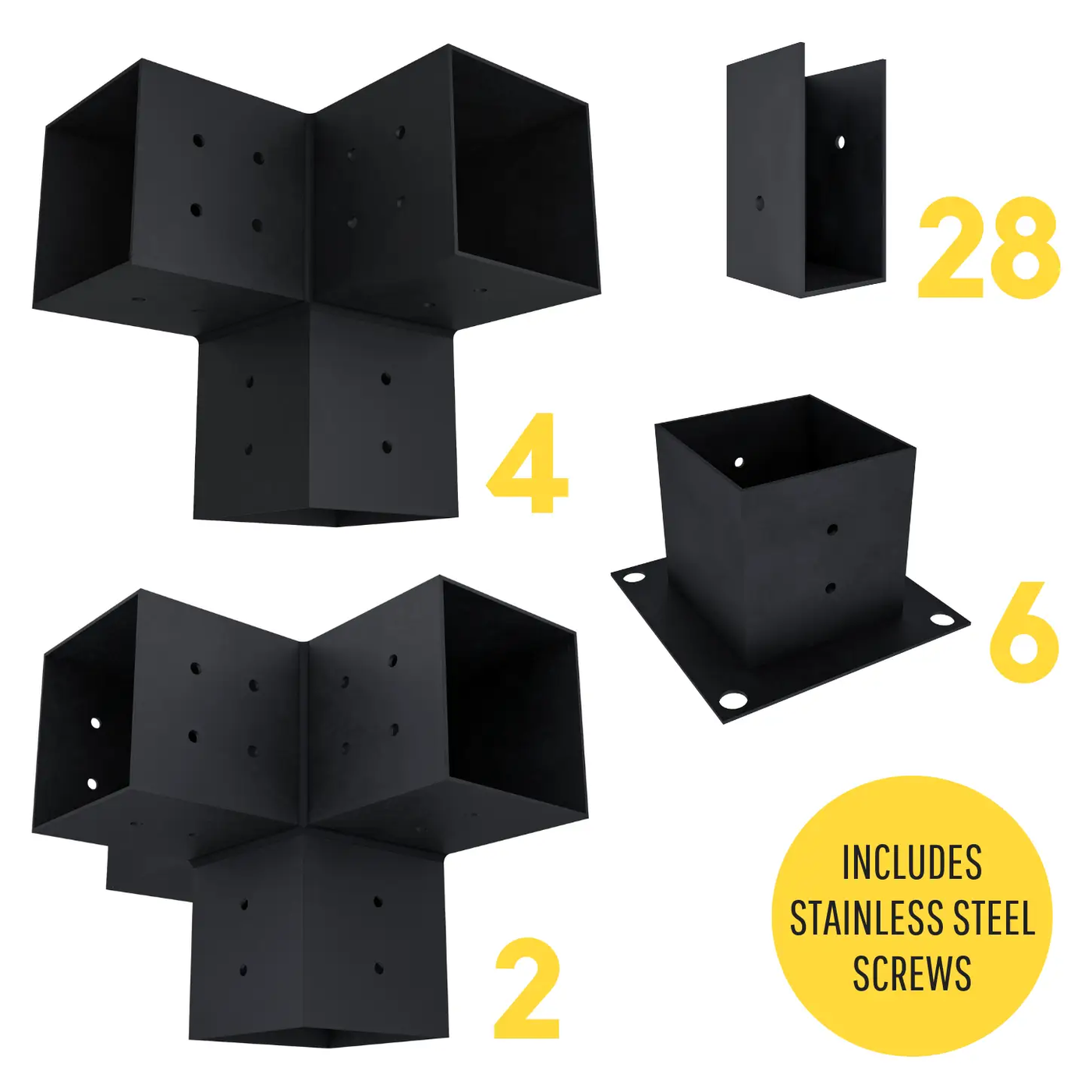 DIY Pergola Bracket Kit for a Freestanding Pergola With Slatted Roof - Any Size Up to 24' x 12' by Zen Pergolas