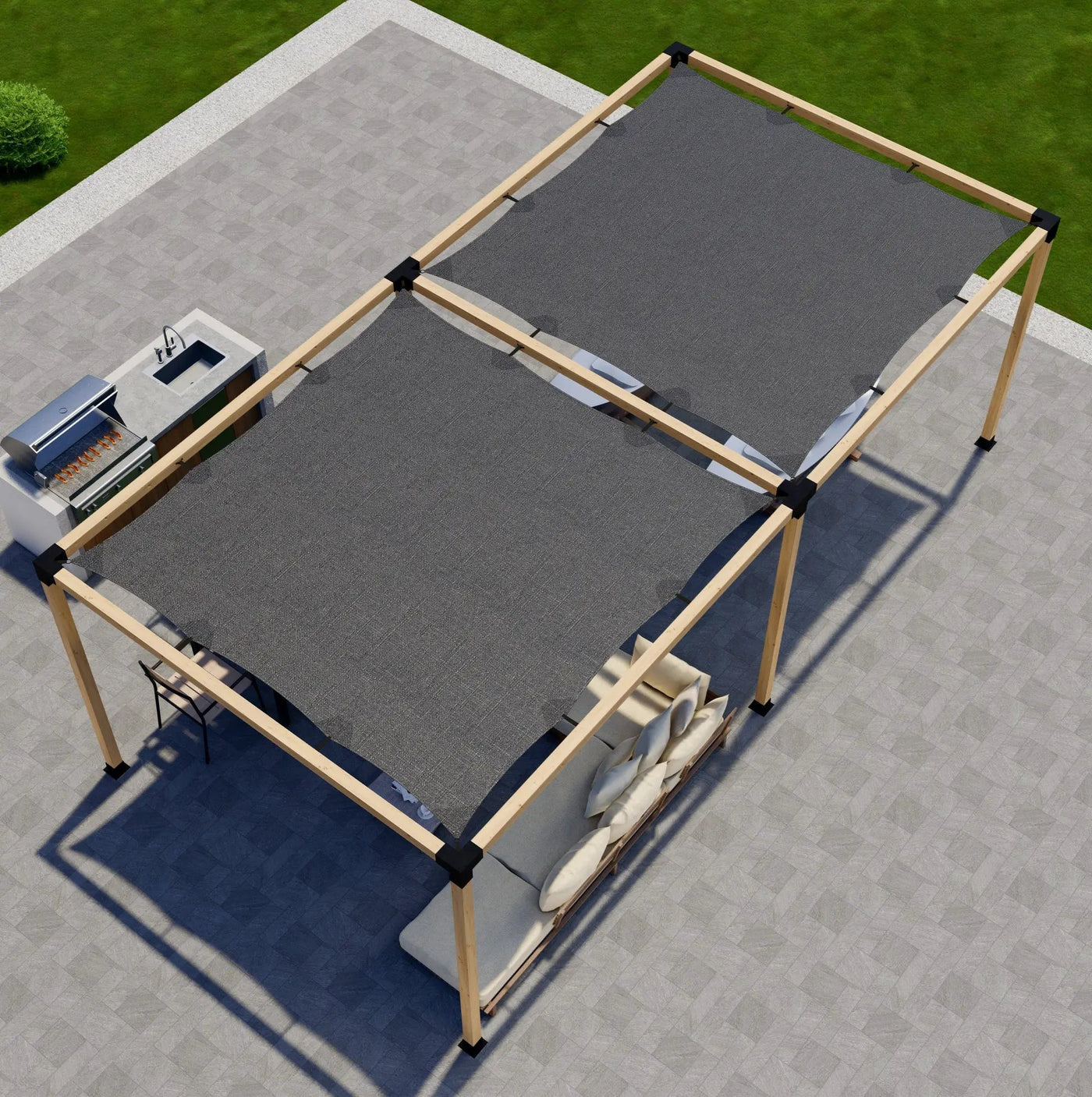 DIY Pergola Kit for a Freestanding Pergola With Canopies - Any Size Up to 24' x 12' by Zen Pergolas