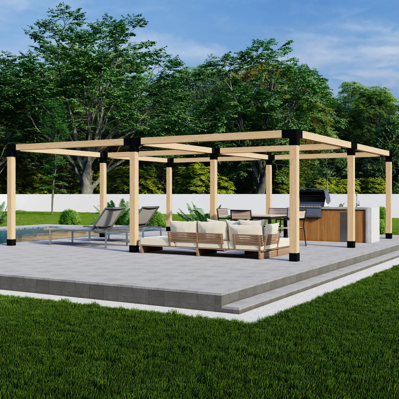 DIY Pergola Bracket Kit for a Freestanding Pergola Frame - Any Size Up to 24' x 24' by Zen Pergolas