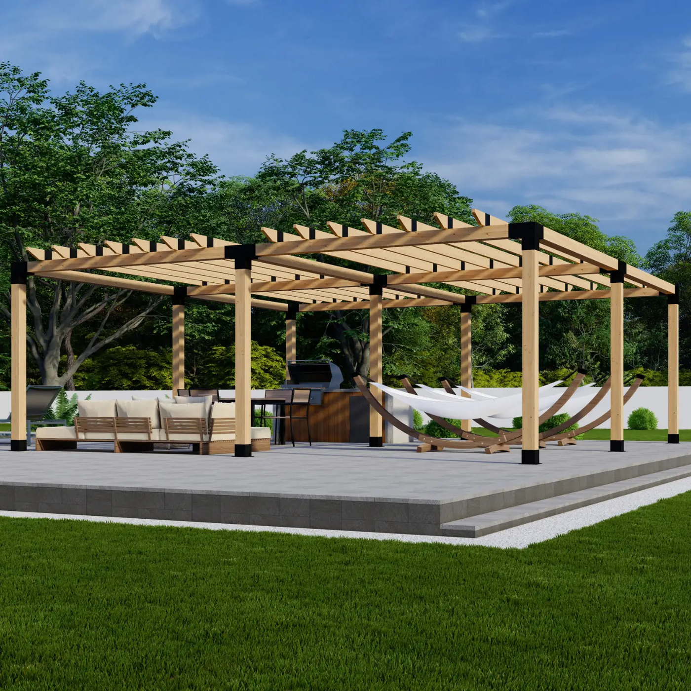 DIY Pergola Bracket Kit for a Freestanding Pergola With Roof Rafters - Any Size Up to 24' x 24' by Zen Pergolas