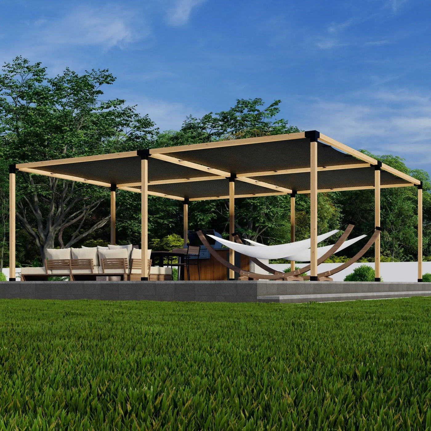 DIY Pergola Kit for a Freestanding Pergola With Canopies - Any Size Up to 24' x 24' by Zen Pergolas