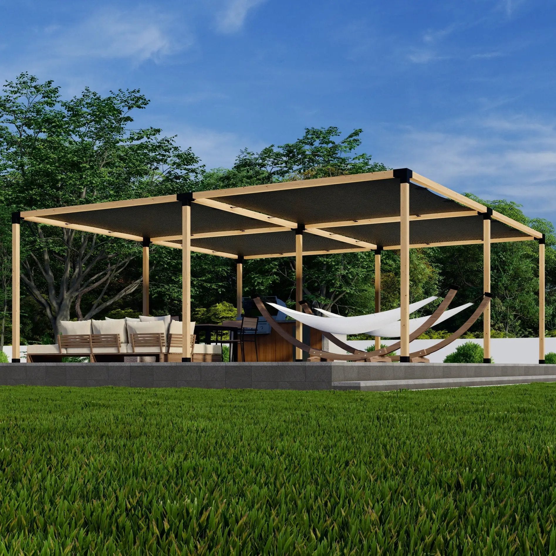 DIY Pergola Kit for a Freestanding Pergola With Canopies - Any Size Up to 24' x 24' by Zen Pergolas