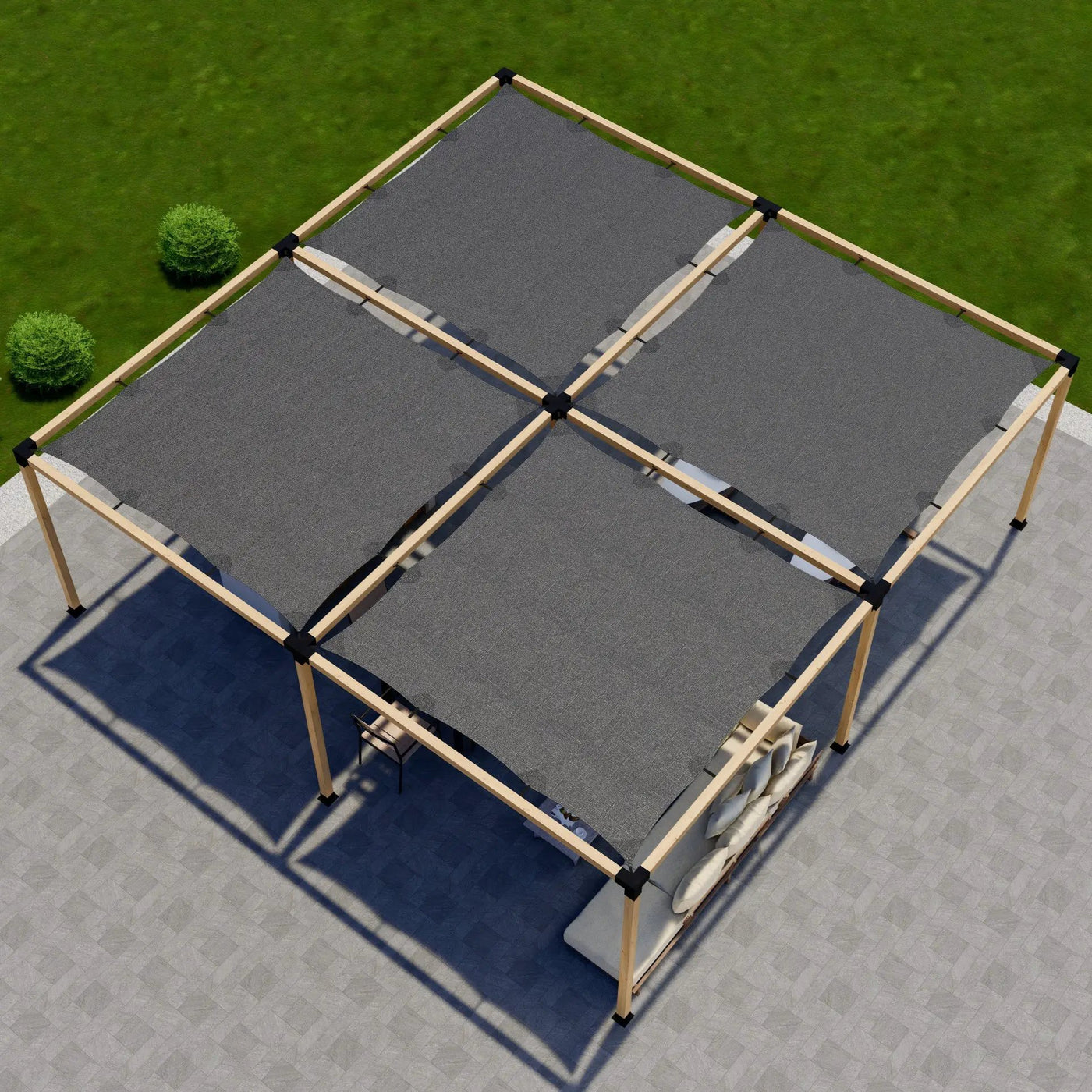 DIY Pergola Kit for a Freestanding Pergola With Canopies - Any Size Up to 24' x 24' by Zen Pergolas