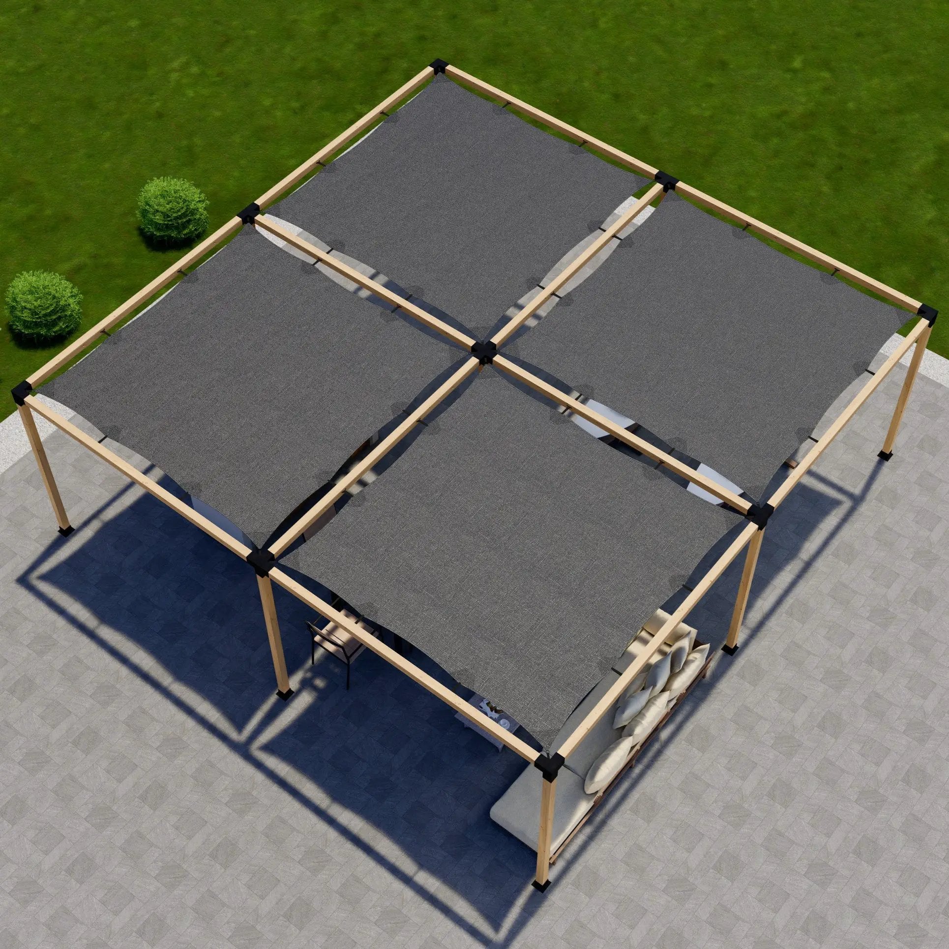 DIY Pergola Kit for a Freestanding Pergola With Canopies - Any Size Up to 24' x 24' by Zen Pergolas