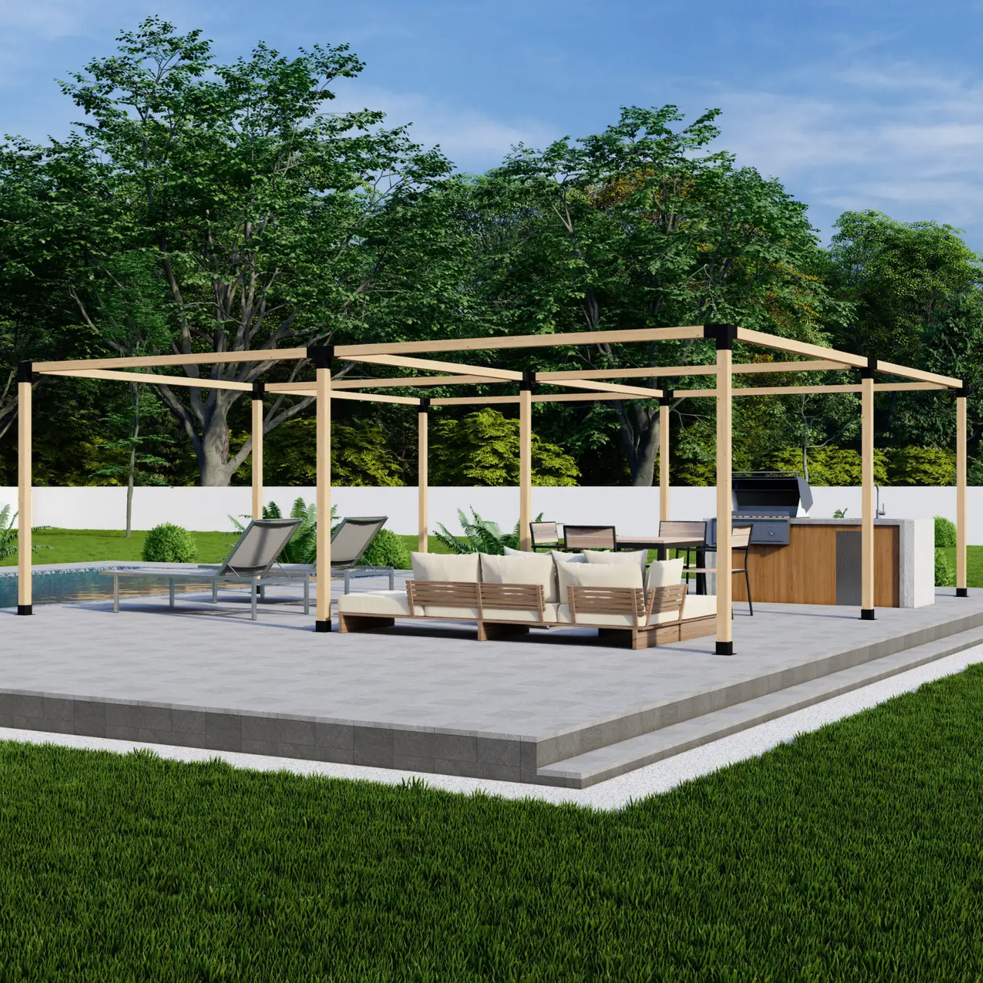 DIY Pergola Bracket Kit for a Freestanding Pergola Frame - Any Size Up to 24' x 24' by Zen Pergolas