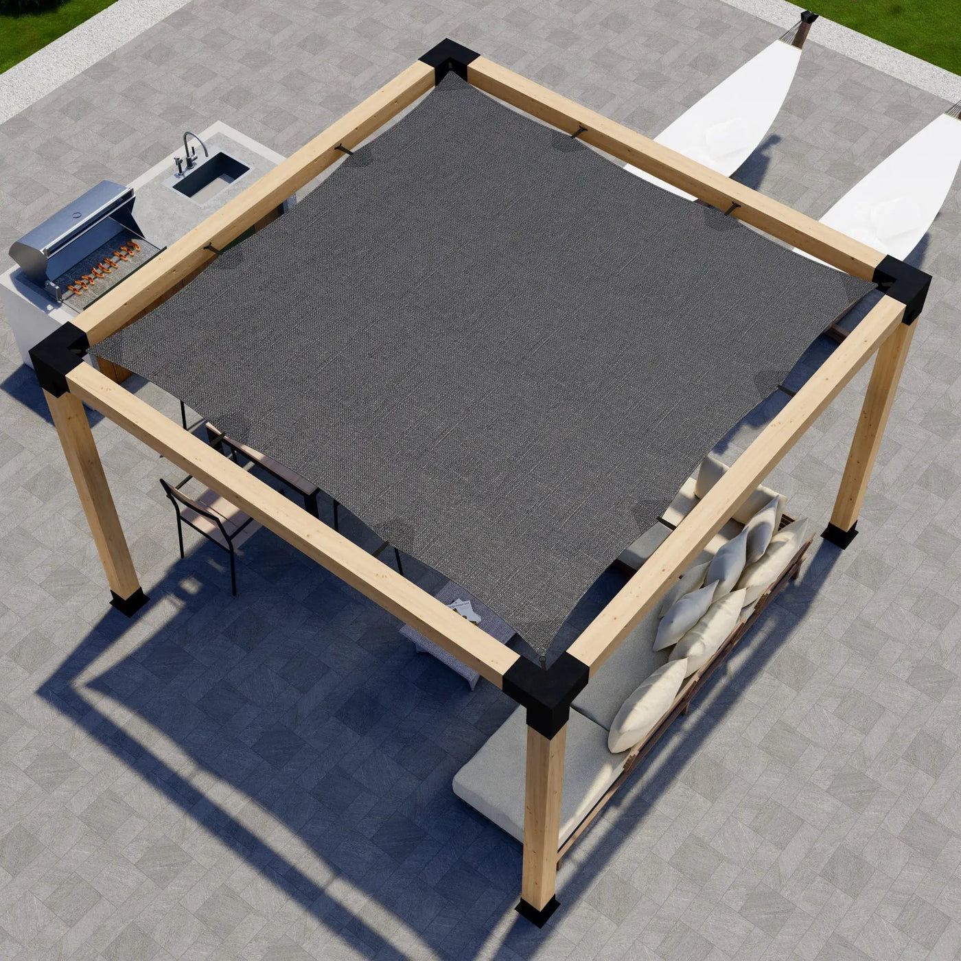 DIY Pergola Kit for a Freestanding Pergola With Canopy - Any Size Up to 12' x 12' by Zen Pergolas