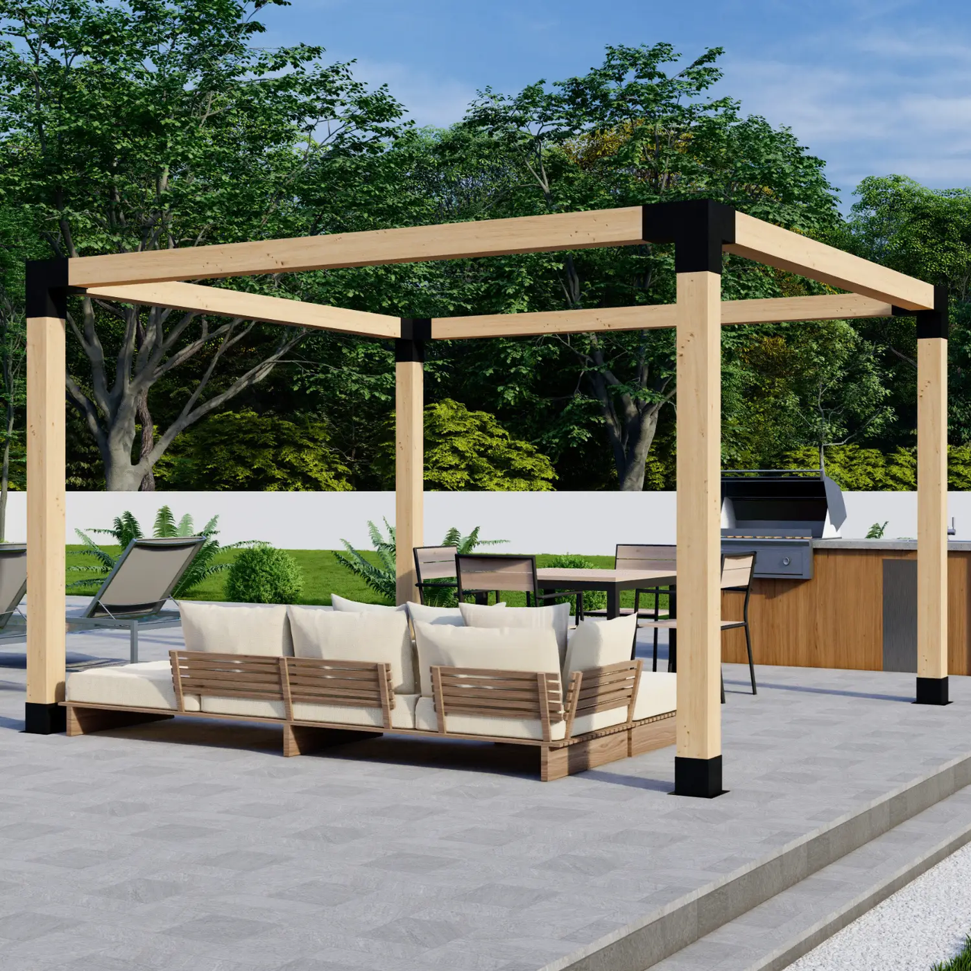 DIY Pergola Bracket Kit for a Freestanding Pergola Frame - Any Size Up to 12' x 12' by Zen Pergolas