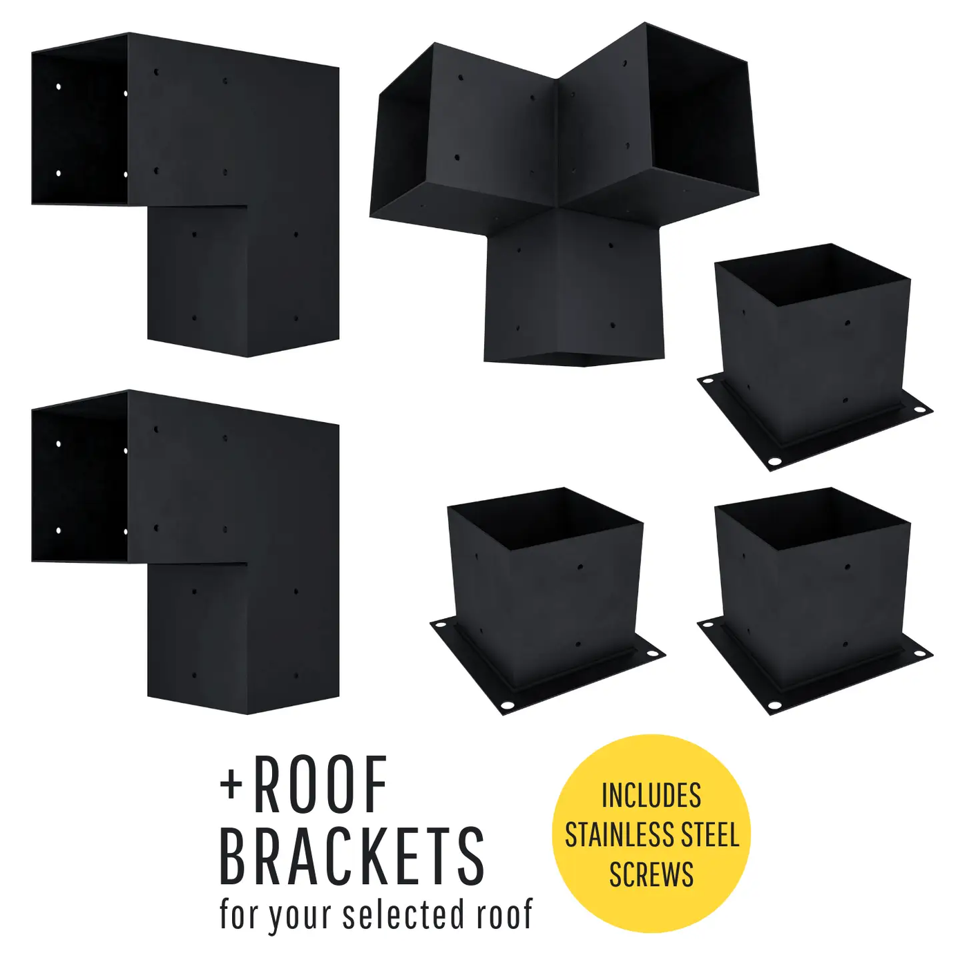 DIY Pergola Bracket Kit for a Freestanding Triangle Pergola Frame - Any Size Up to 12' x 12' by Zen Pergolas