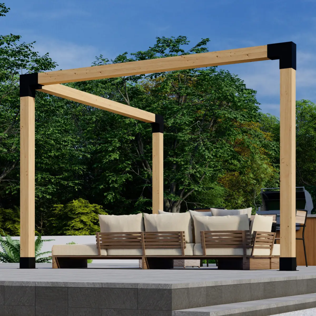 DIY Pergola Bracket Kit for a Freestanding Triangle Pergola Frame - Any Size Up to 12' x 12' by Zen Pergolas