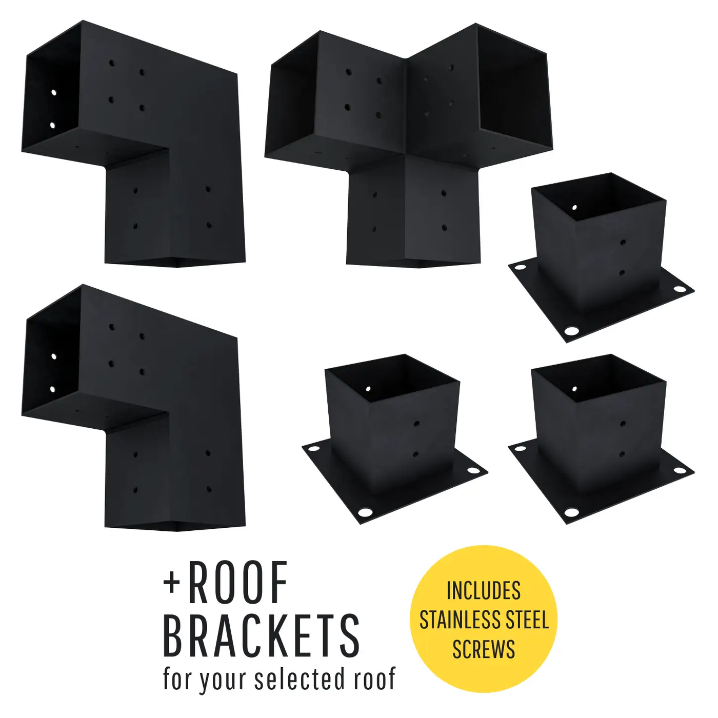 DIY Pergola Bracket Kit for a Freestanding Triangle Pergola Frame - Any Size Up to 12' x 12' by Zen Pergolas