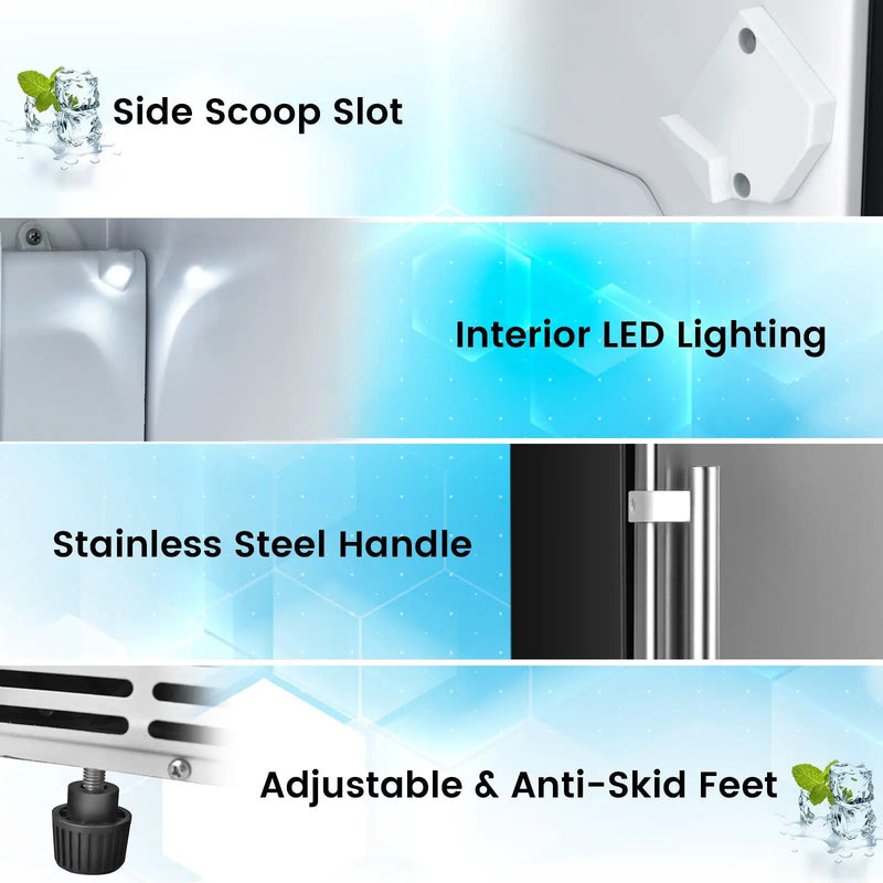 Free-Standing Built-In Undercounter Ice Maker-Silver by DirectDeals
