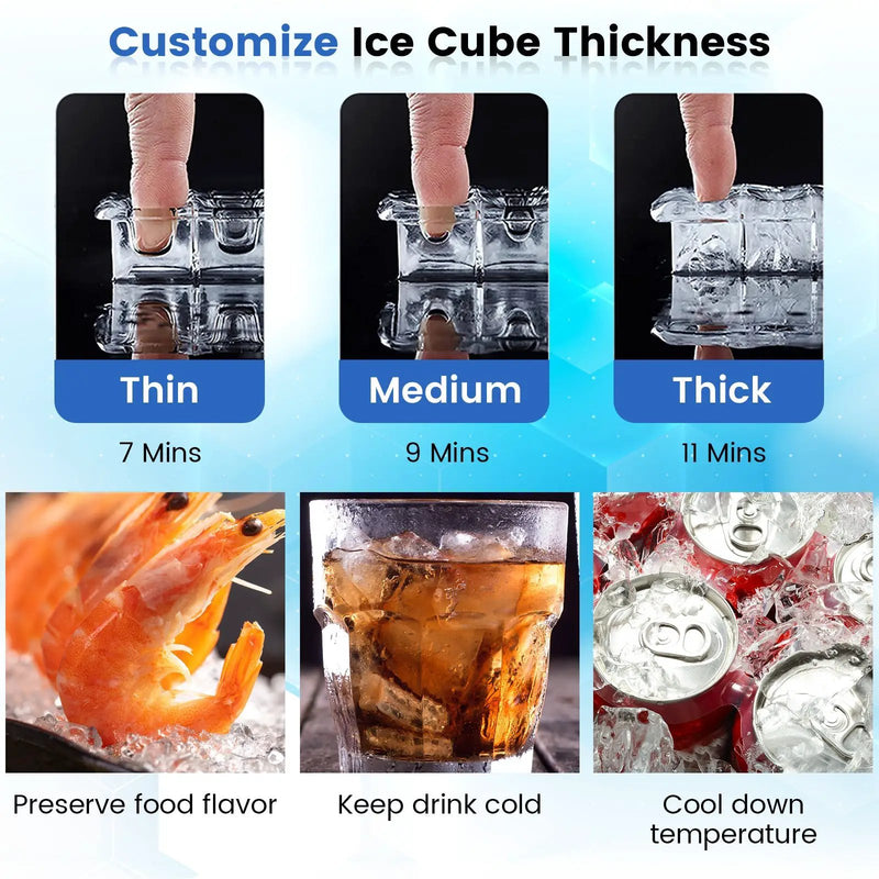 Free-Standing Built-In Undercounter Ice Maker-Silver by DirectDeals