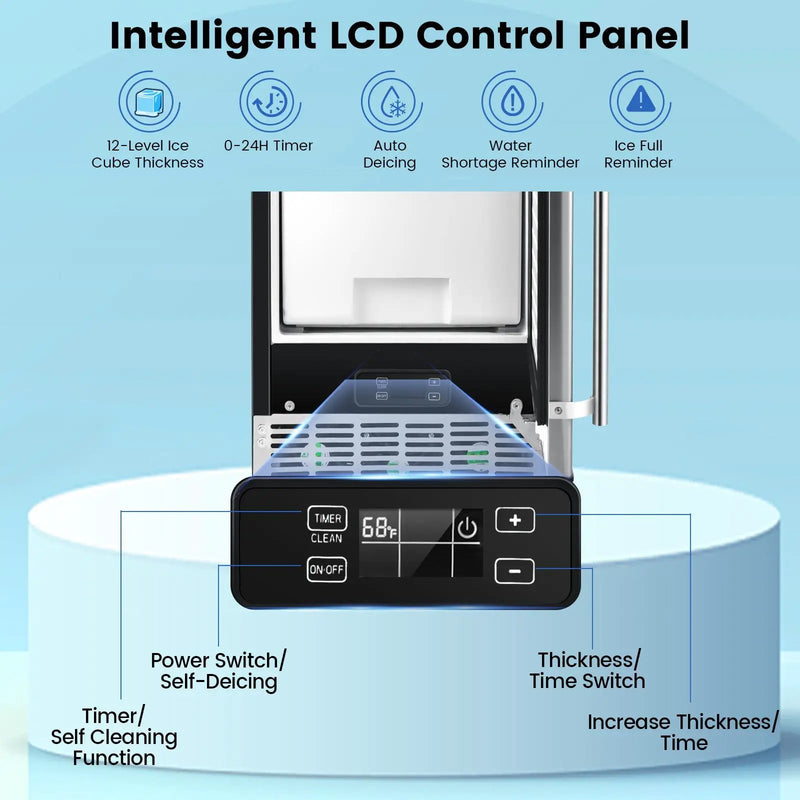 Free-Standing Built-In Undercounter Ice Maker-Silver by DirectDeals