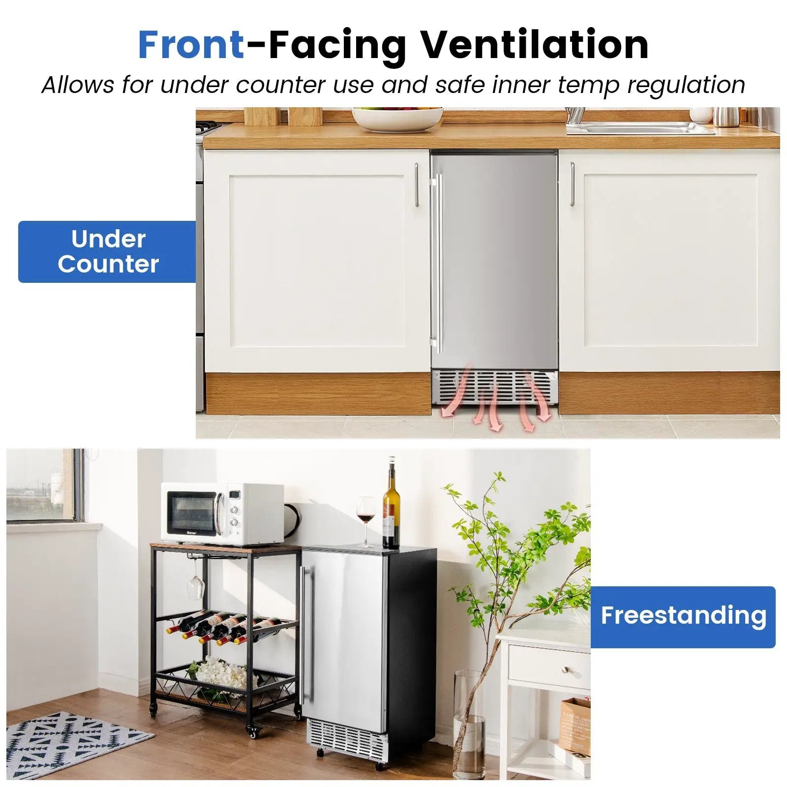 Free-Standing Built-In Undercounter Ice Maker-Silver by DirectDeals