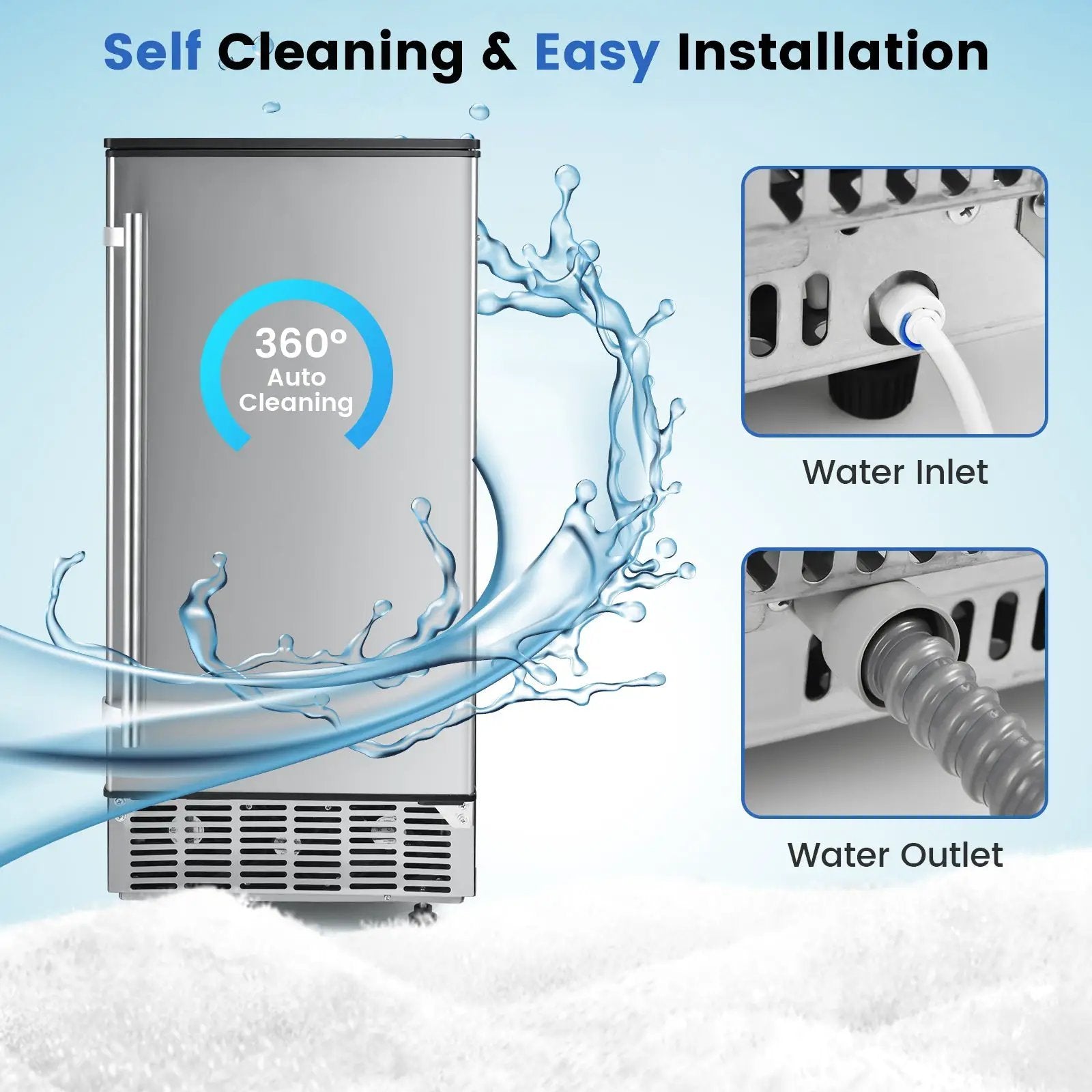 Free-Standing Built-In Undercounter Ice Maker-Silver by DirectDeals
