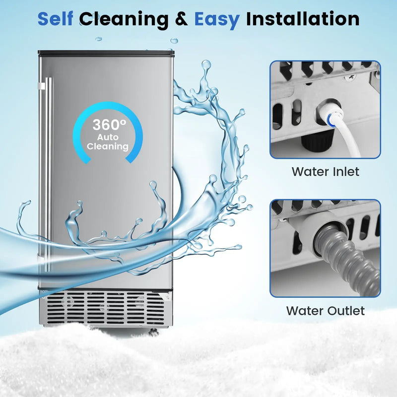 Free-Standing Built-In Undercounter Ice Maker-Silver by DirectDeals