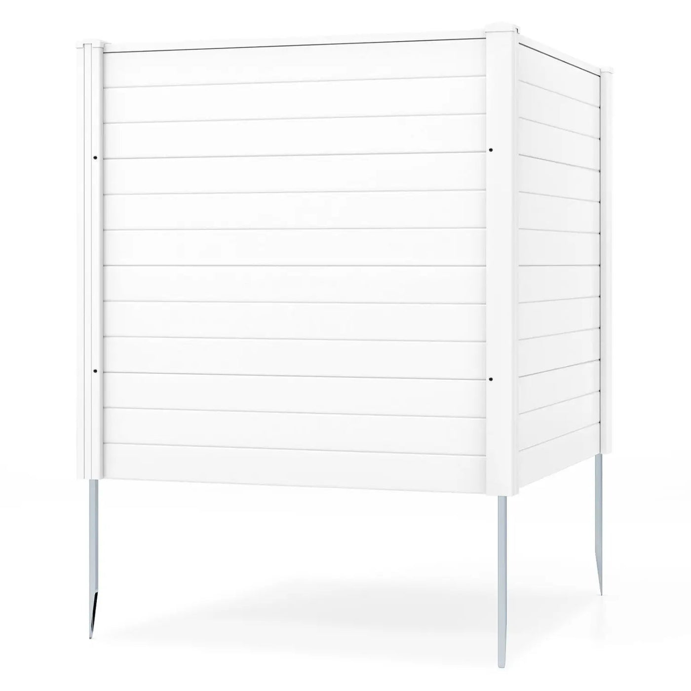 Freestanding 48 x 48 Inch Air Conditioner Fence with Metal Ground Stakes by DirectDeals