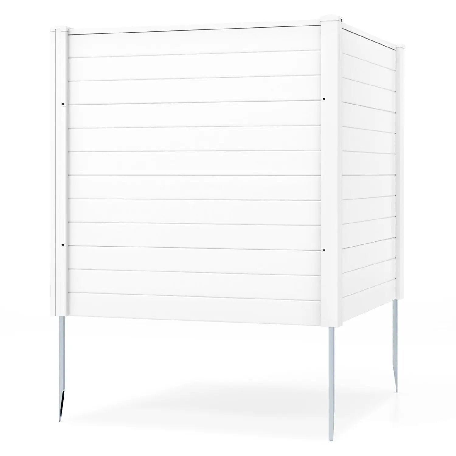 Freestanding 48 x 48 Inch Air Conditioner Fence with Metal Ground Stakes by DirectDeals