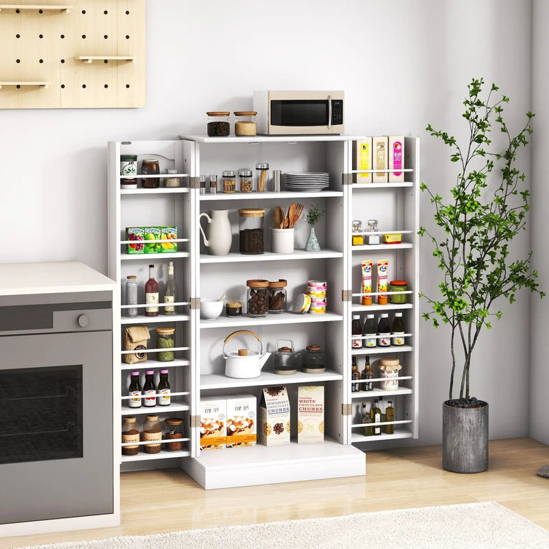 Freestanding Buffet Cupboards Sideboard with 2 Doors and Anti-Tipping Devices-White by DirectDeals