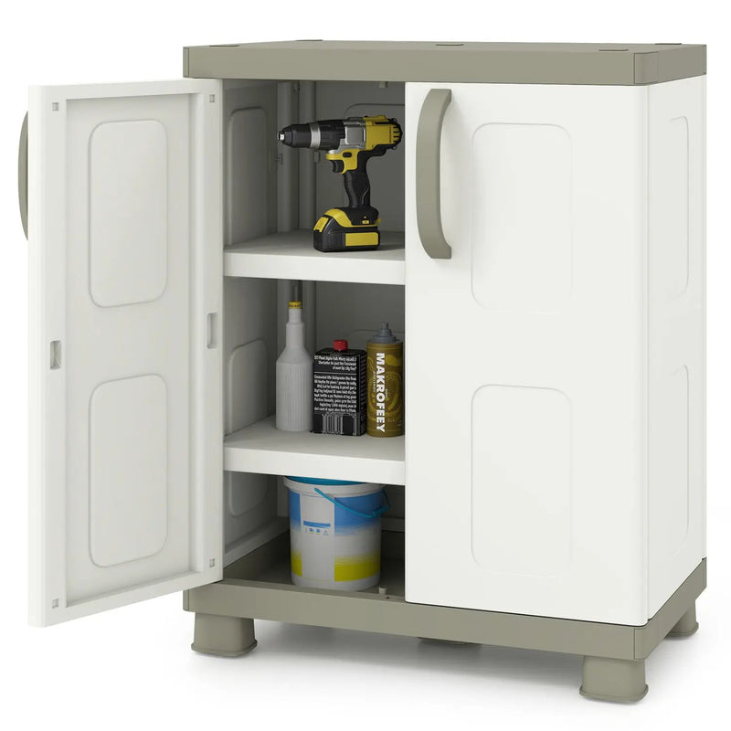 Freestanding Buffet Cabinet Sideboard with 2 Doors and Adjustable Shelves for Kitchen and Garage by DirectDeals