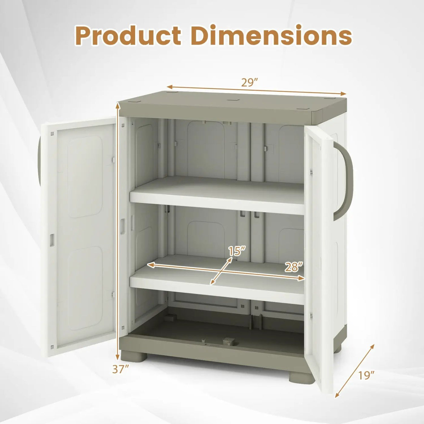 Freestanding Buffet Cabinet Sideboard with 2 Doors and Adjustable Shelves for Kitchen and Garage by DirectDeals