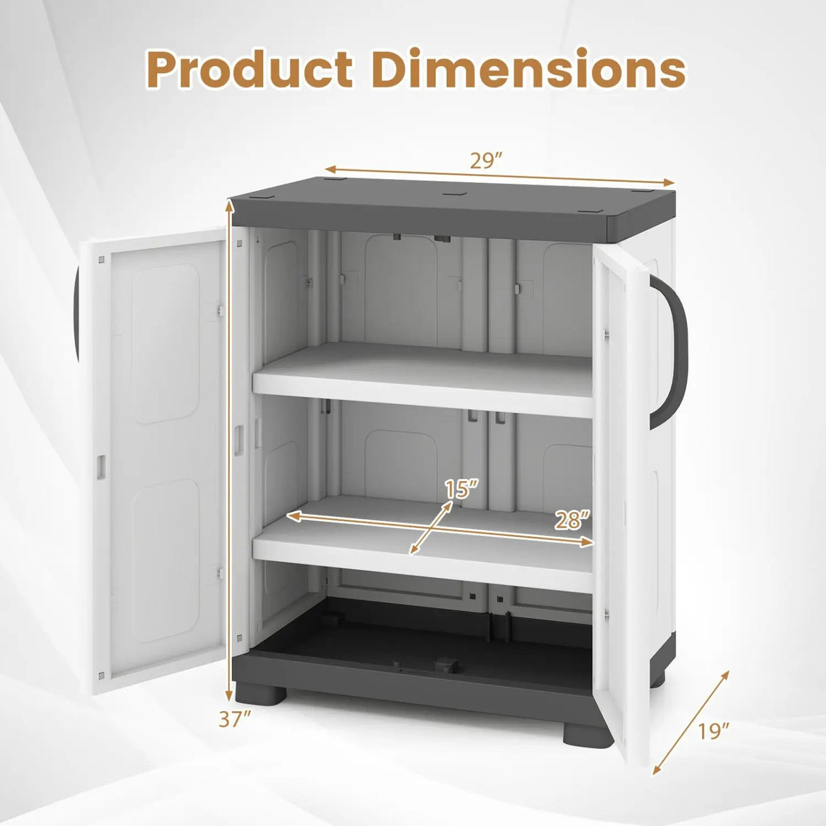 Freestanding Buffet Cabinet Sideboard with 2 Doors and Adjustable Shelves for Kitchen and Garage by DirectDeals
