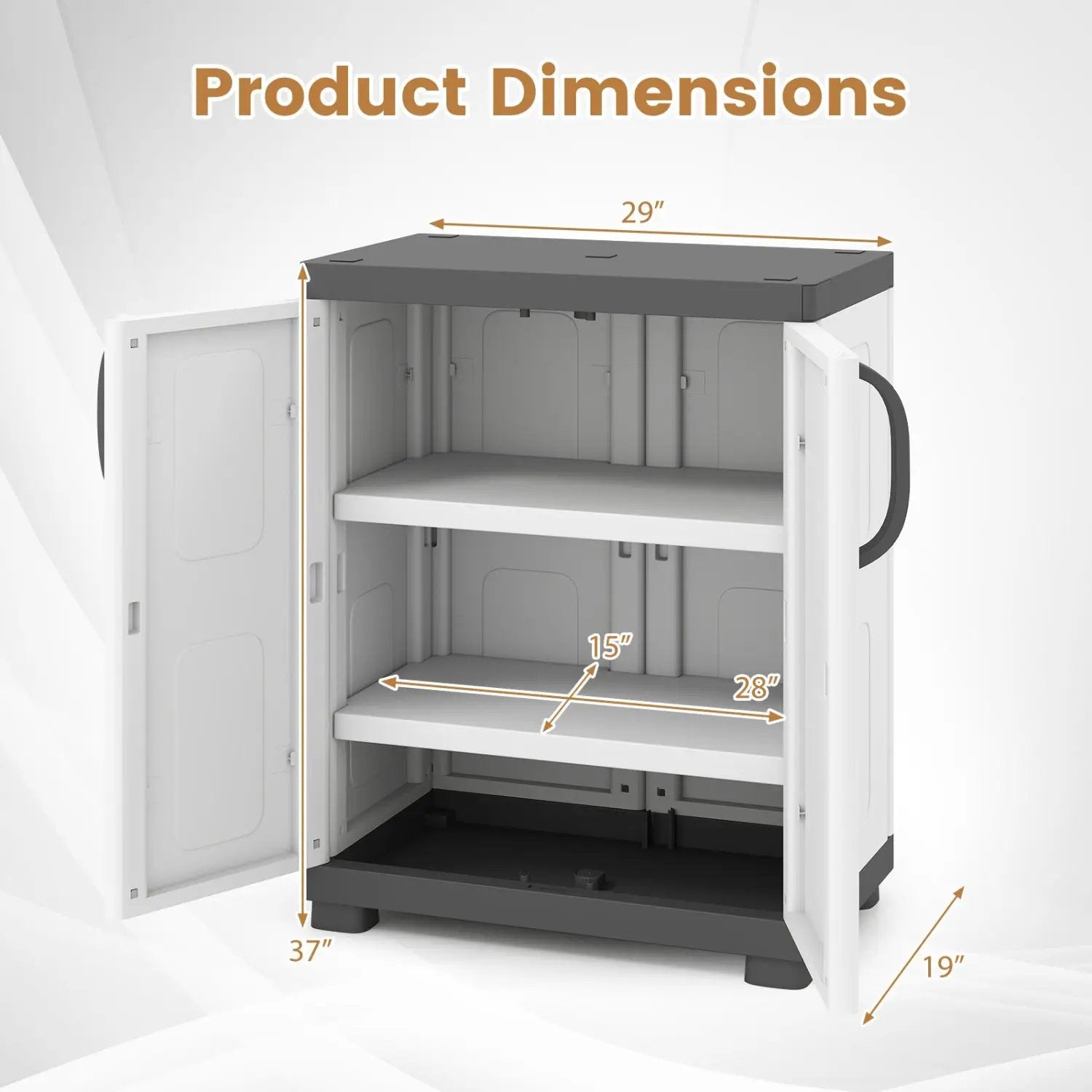 Freestanding Buffet Cabinet Sideboard with 2 Doors and Adjustable Shelves for Kitchen and Garage by DirectDeals