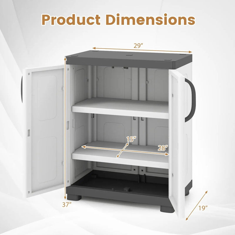 Freestanding Buffet Cabinet Sideboard with 2 Doors and Adjustable Shelves for Kitchen and Garage by DirectDeals